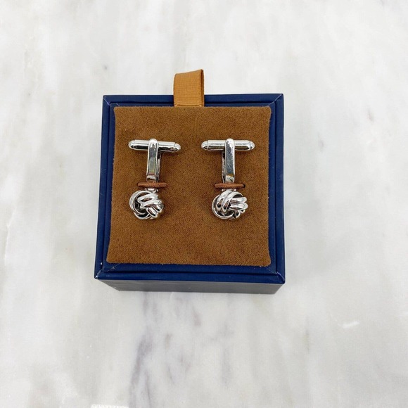 David Donahue Other - David Donahue Men's White Brass Knot Cufflinks CL170200 NEW